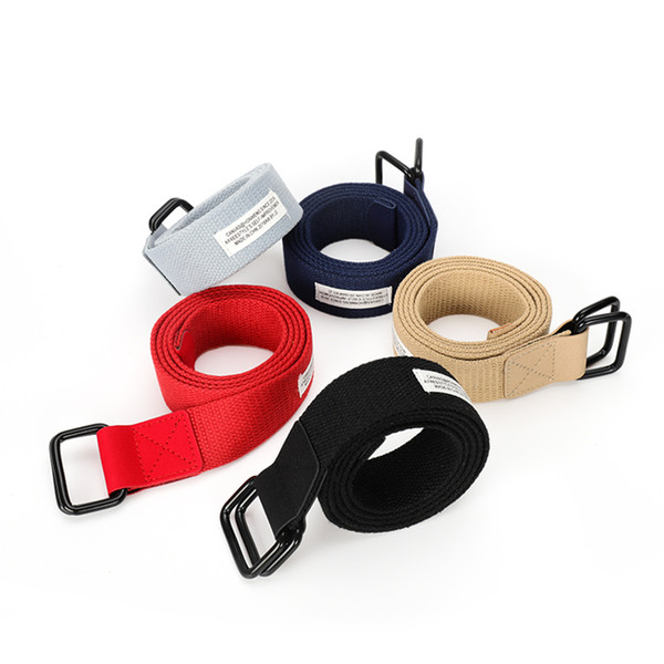 Korean version of 8-color canvas double ring buckle fashion youth trend men and women street hip hop style belt