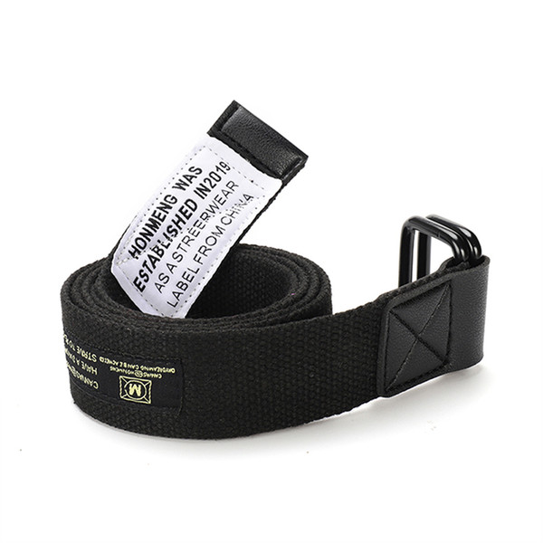 Spot factory wholesale hot selling fashion boys trend female youth tooling canvas double loop buckle belt