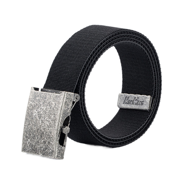 Men's Casual Wild Elastic Soft Nylon Loose Belt Metal Roller Buckle Breathable Braided Elastic plus size adjustable Belt