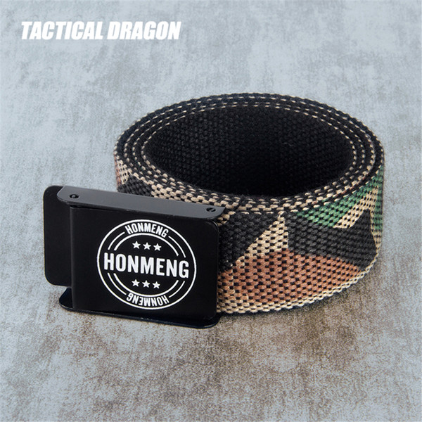 Double-sided use Student military training belt tactical outdoor tide brand camouflage belt army fan casual hip hop canvas belt