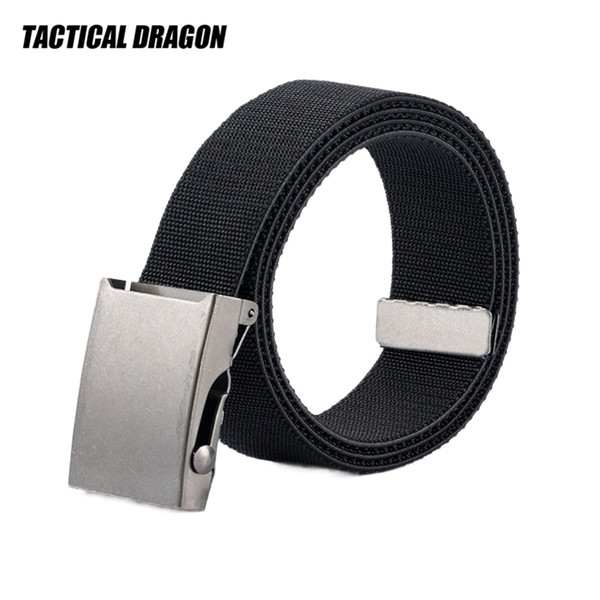 Elastic elastic trousers single loop men casual outdoor elastic nylon belt breathable roller buckle solid color non-porous belt