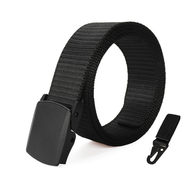 3.8cm Genuine YKK men's business thick nylon belt non-metal non-magnetic iron-free belt plastic steel buckle woven belts