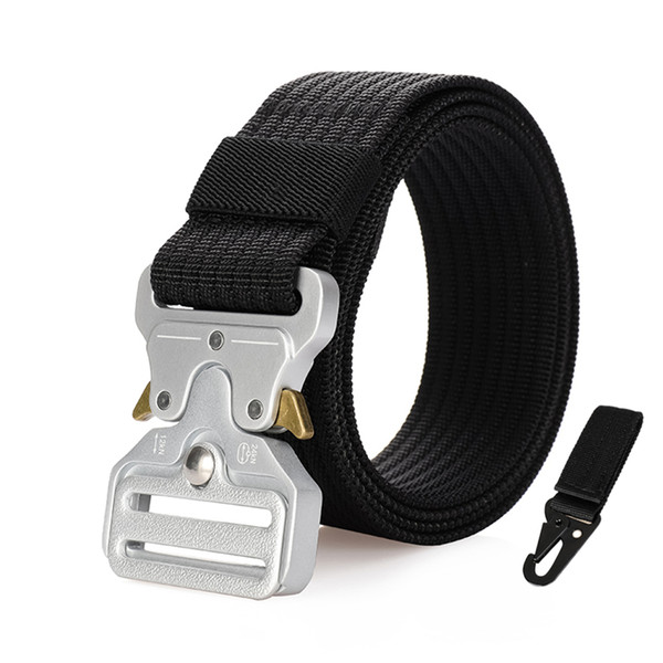 3.8cm Ten colors optional silver buckle cobra tactical belt outdoor multifunctional nylon belt men sports overalls with custom length