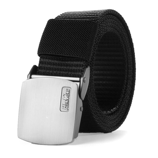 3.5cm Youth fashion trends trouser belt outdoor training automatic Plate buckle Nylon inner belt Multi-scene collocation