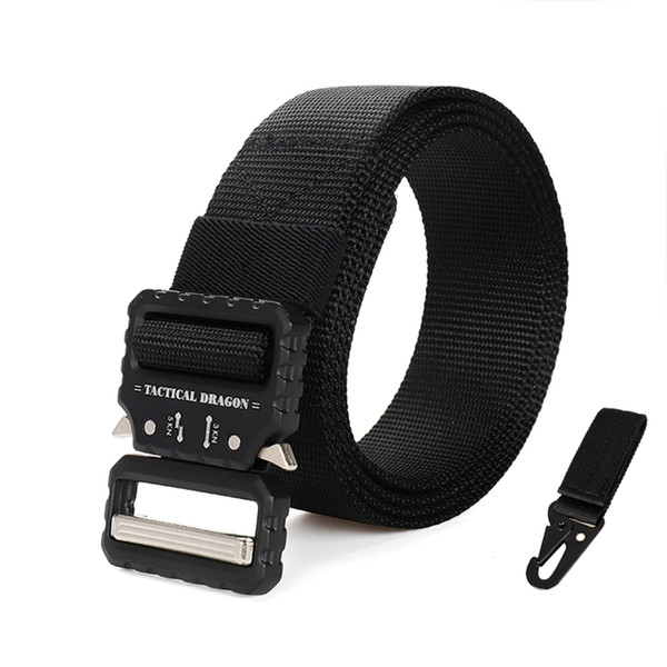 3.8cm Men's Outdoor Mountaineering Tactical Nylon Belt Cobra Automatic Buckle Belt Training Multifunction Fashion casual canvas belt