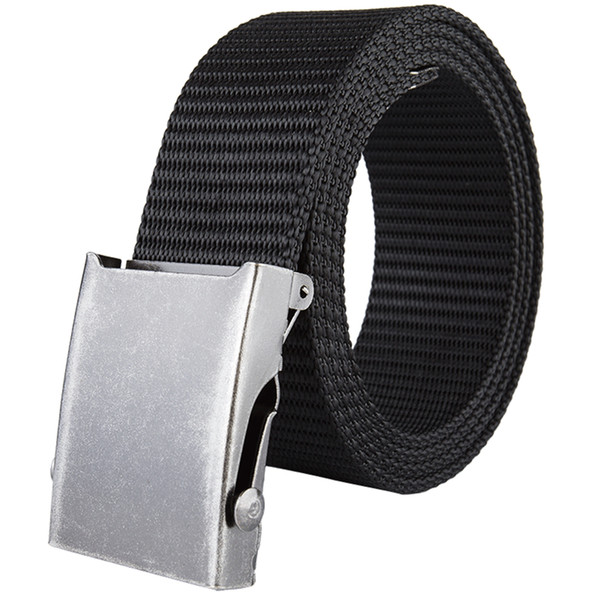 Two sides available roller tank pattern nylon belt automatic buckle solid color canvas belt youth student casual belt