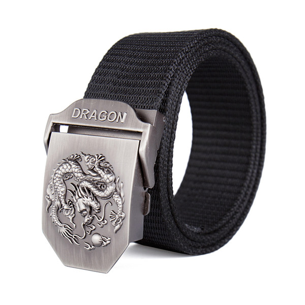 Trading company DRAGON Nylon belt outdoor training automatic buckle belt thick wear-resistant custom logo army belt tactical