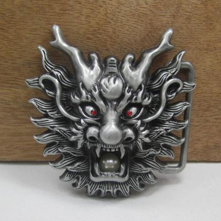 BuckleHome Fashion dragon head belt buckle with pewter and antique brass finish FP-03371 suitable for 4cm wideth belt free shipping