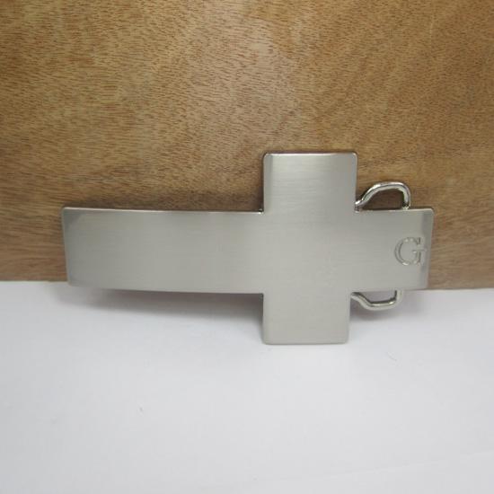 BuckleHome fashion cross belt buckle with silver finish FP-02996 with continous stock free shipping