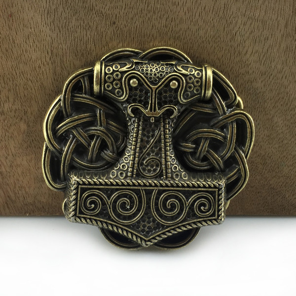 BuckleHome ZINC ALLOY Mjolnir THORSHAMMER VIKING cowboy jeans gift music belt buckle with antique brass finish FP-03718-1 free shipping