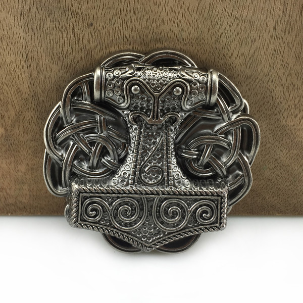 BuckleHome ZINC ALLOY Mjolnir THORSHAMMER VIKING cowboy jeans gift music belt buckle with antique silver finish FP-03718-2 free shipping