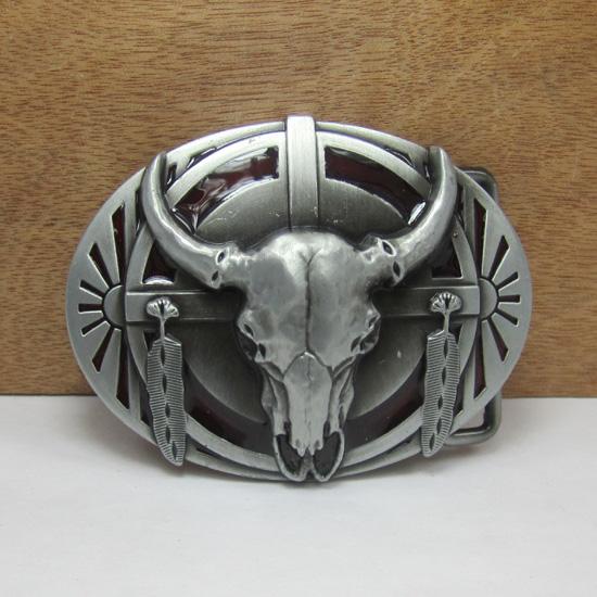 BuckleHome bull head belt buckle western buckle 5 colors available with pewter finish FP-02229-2 with continous stock free shipping