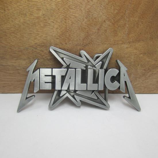 BuckleHome fashion metallica belt buckle music belt buckle with pewter finish and gun black finish FP-01976-2 free shipping