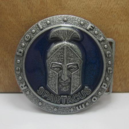 BuckleHome spartacus belt buckle with blue and red enamel with pewter finish FP-03395 with continous stock free shipping