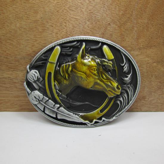 BuckleHome horse belt buckle with pewter finish FP-03176 suitable for 4cm wideth belt free shipping