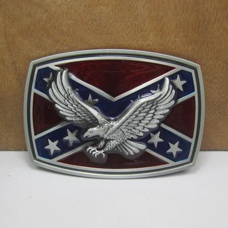 BuckleHome rebel belt buckle with eagle FP-01218 with pewter finish and antique brass finish free shipping