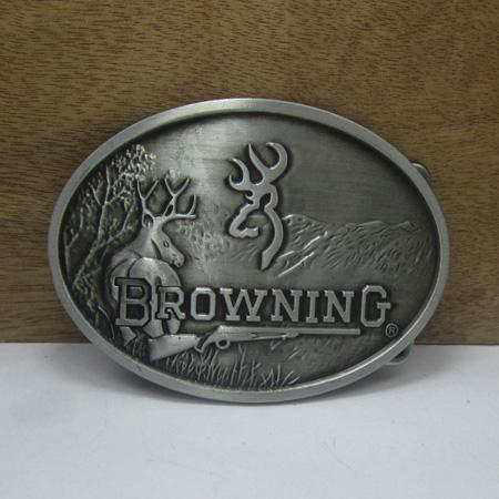 BuckleHome browning belt buckle 2 colors available FP-03557 with pewter and antique brass finish with continous stock free shipping