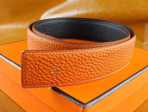 New Fashion Men Business Belts Luxury Ceinture Smooth Gold Silver Buckle Genuine Leather Belts For Men Waist Belt Free Shipping