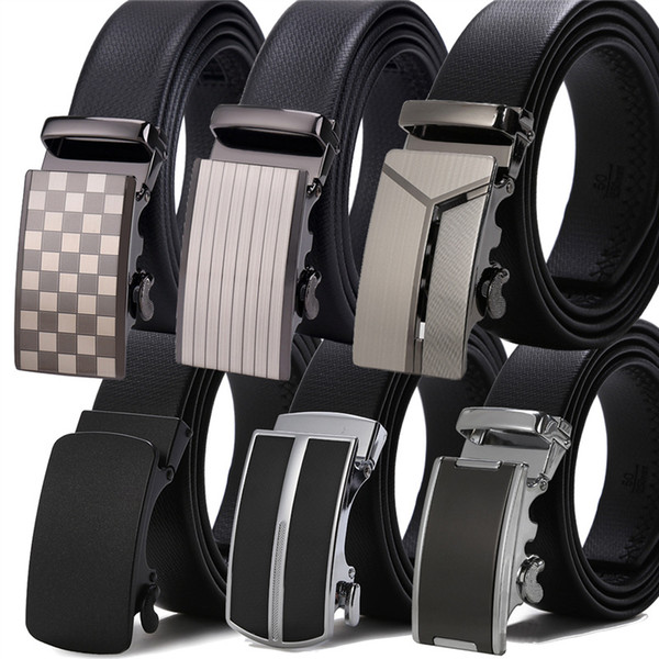 Famous Brand Designer Belts High Quality Male Leather Strap with Metal Automatic Buckle Luxury Mens Belt