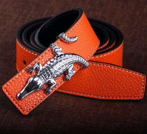 2017 Fashion crocodile belt buckle slivery brand designer mens belt luxury high quality belts for men Jeans pants genuine leather belts