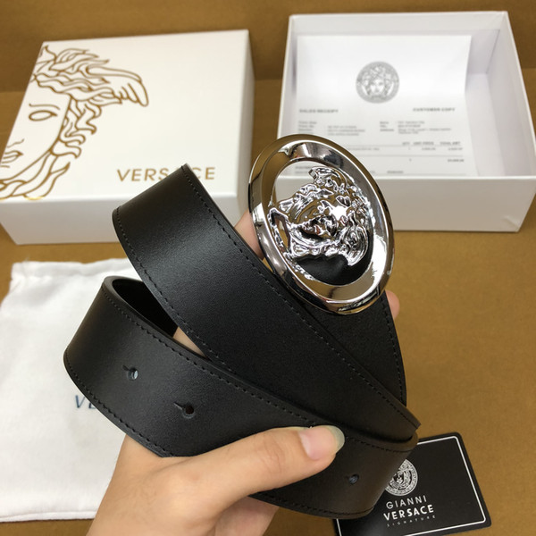 2019 Top Brand High Quality V
ersace Medusa Belt Designer Genuine Belt Men Business Belt Luxury Buckle Free Shipping With Gift Box