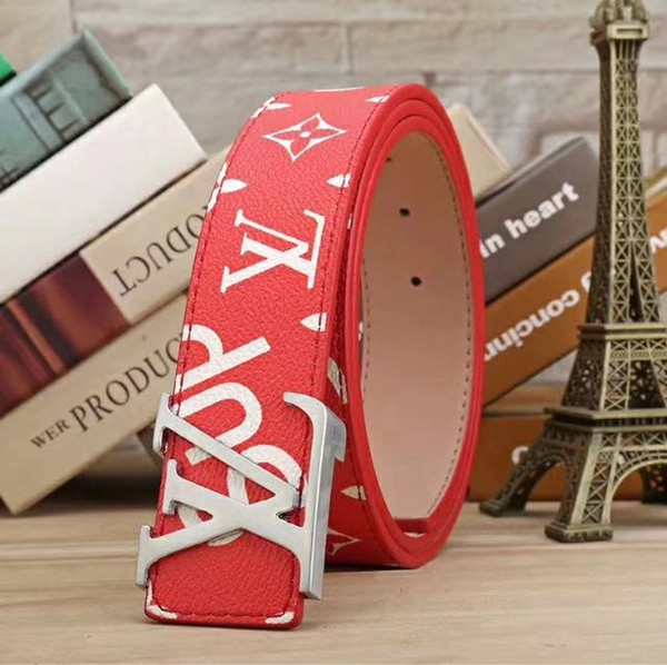 Luxury brand 15 styles wholesale high quality men and women with embossed design fashionable soft leather jeans leisure belt