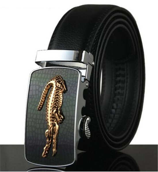 Fashion Business Belts Men Automatic Buckle Luxury Jeans Waistbands Designer Crocodile Buckle Waist Belt High Quality Cowhide Leather Belts