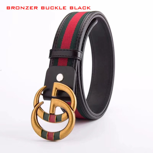 Brand Men belt 2018 Famous 100% realy Leather Belt Smooth Buckle Women And Men High Quality Striped Genuine Leather Design Belts For Men