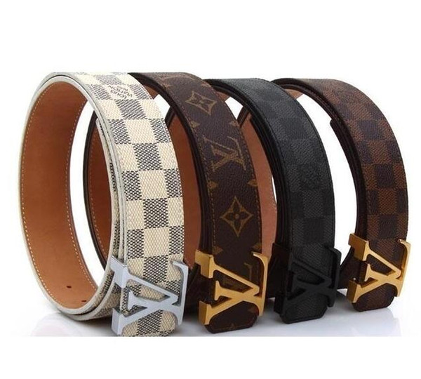 TOP Men's Belt Women's High Quality Leather Black White Designer Leather Q Belt Men's Luxury Belt Pearl LOUIS VUITTON