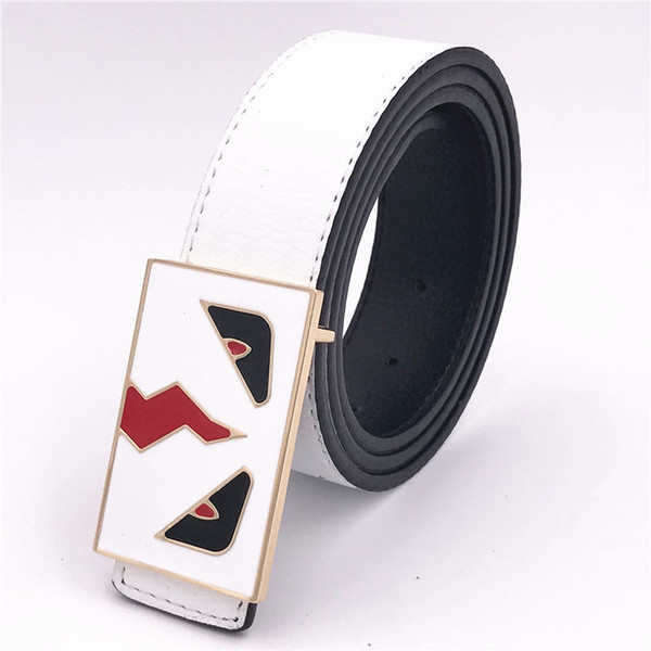 Italy Designer Brand Big Eyes Belts Fashion Mens Jeans Leather Belt Womens Dress Waist Straps Unisex Hip Hop Leisure Belt