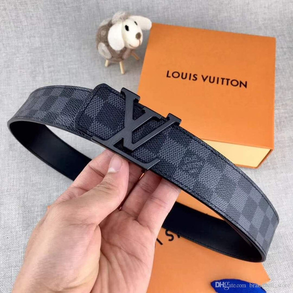 French famous luxury brand classic style double-sided printed leather high-end alloy buckle men's smooth buckle belt free shipping