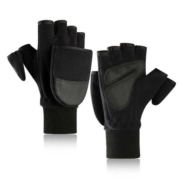 Men's Fleece Fashion Warm Gloves Winter Cold Weather Flip Thicken Touch Screen Outdoor Photography Function Gloves