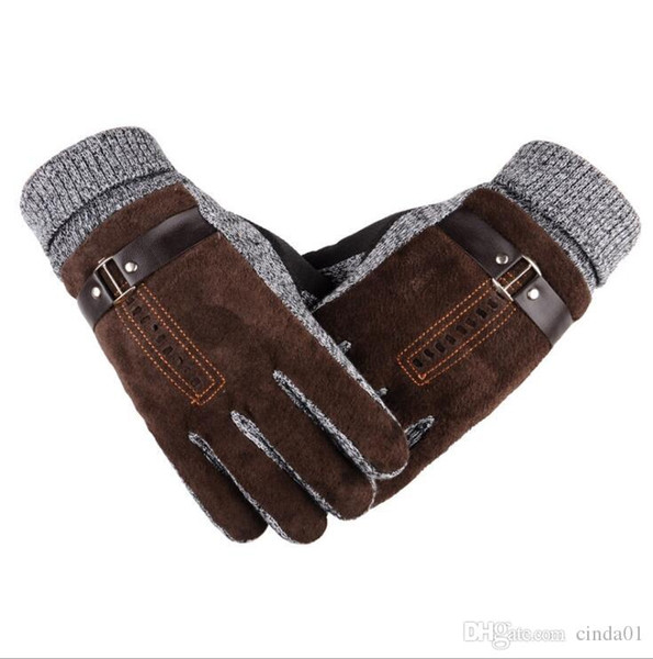 Mens Designer Thermal Gloves Summer Winter Five Fingers Gloves Finger Protected Warm Keeping Fleece Thick Breathable Gloves