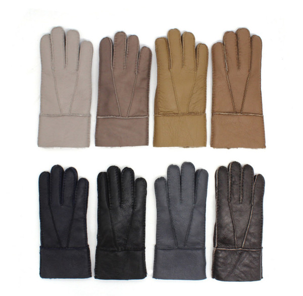 Classic men new 100% leather gloves high quality wool gloves in multiple colors free shipping