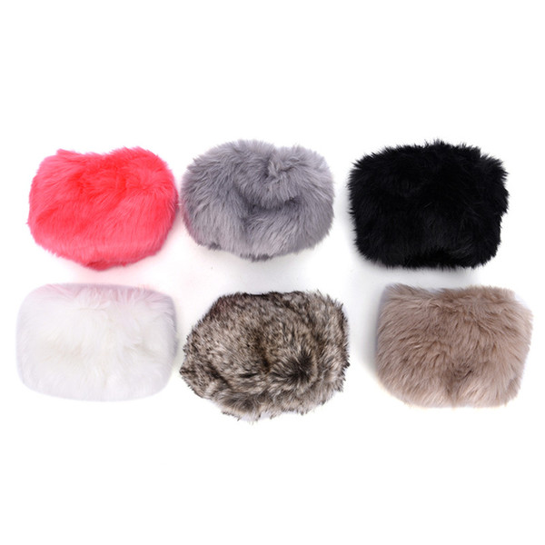 1Pair Women Winter Wrist Warmer Oversleeve Faux Fur Windproof Arm Bracelet Wristbands Arm Sleeves