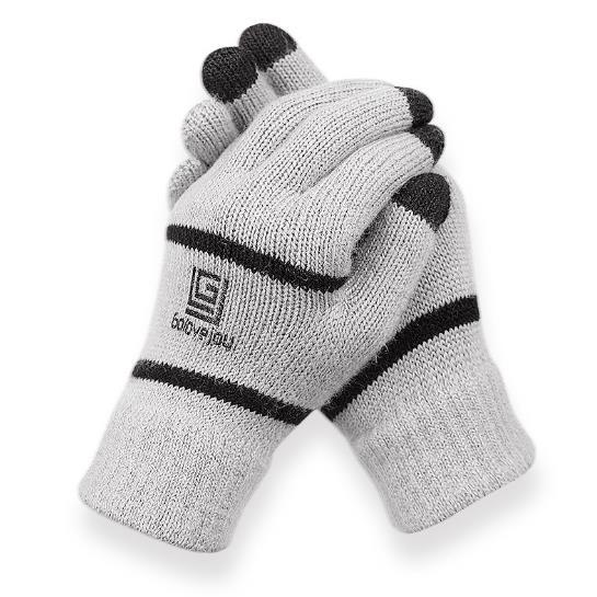 Glove men can touch the screen in winter and wear outdoor knitted women's warm wool velvet and thickened gloves