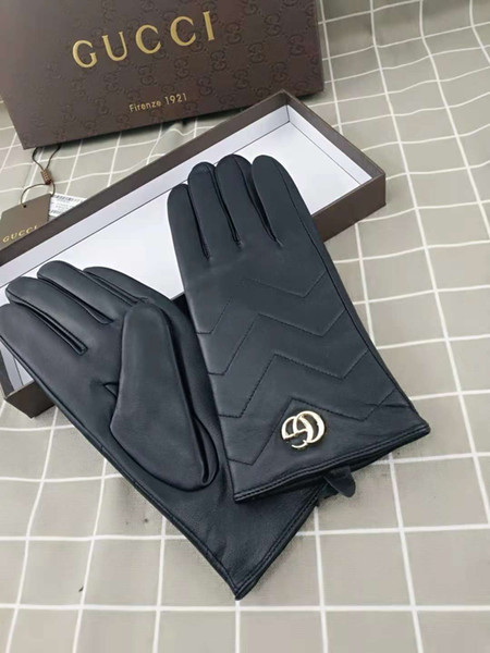 2019 HOT Luxury Leather Gloves Autumn and Winter Women Warm Touch Screen Embroidered Fashionable Leather Gloves
