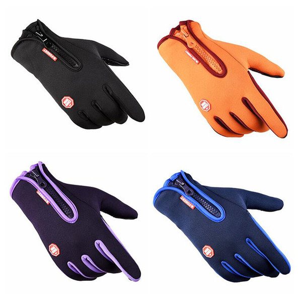 2018 new waterproof gloves for men and women fall winter warm cold windproof riding motorcycle ski zipper gloves