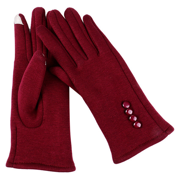 Fashion Women Causal Solid Gloves Winter Gloves Ladies Cotton Mittens Outdoor Touch Screen One Size For Adults