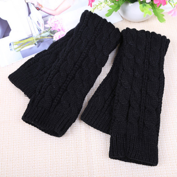 2019 NEW 1 Pair Winter Women Girls Arm Gloves Long Half Knitted Arm Sleeves Riding Winter Mittens Sleeve