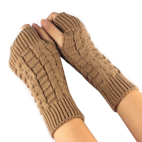 Hot 2019 Winter Female Hand Arm Crochet Knitted Mittens Fingerless Knitted Wrist Glove half Finger Gloves luvas