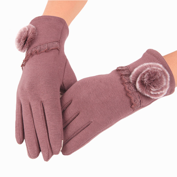 Ladies Glove Women Gloves Winter Warm Touch Screen Elegant Winter Mittens Women Wrist Solid Mittens Fashion Female Gloves luva