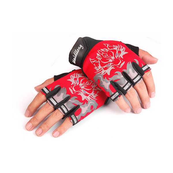 2016 gym gloves men women body building fingerless fitness glove anti slip weight lifting sport training half finger