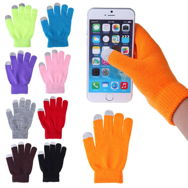 Wholesale-Fashion Soft Winter Men Women Touch Screen Gloves Texting Capacitive Smartphone Knit