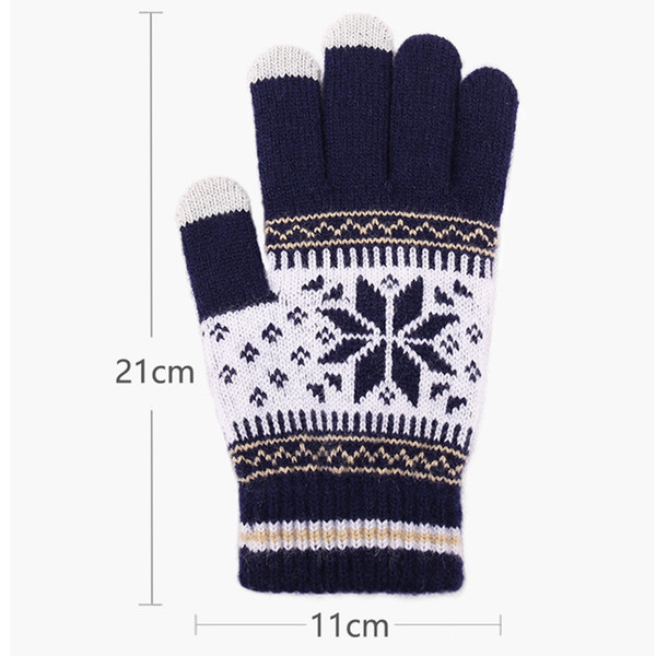 Fashion Christmas Snowflake Gloves Woman Winter Touch Screen Glove Winter Warm Xmas Knitting Mitten Party Gift TTA2118-2