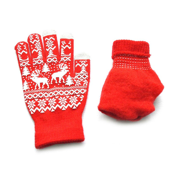 2018 New 1 Pair Knitting Glove Keep Warm Windproof Anti-slip Christmas Deer For Women Men Winter BS88