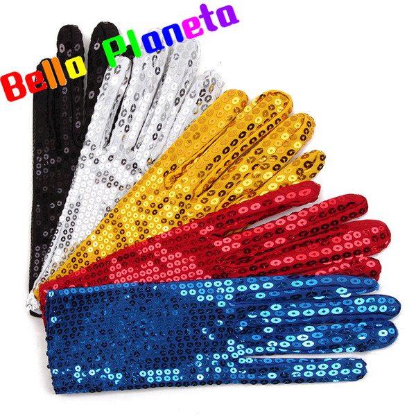 1Pair Children's Day Performance Gloves Sequin Dancing Performance Kindergarten Adult Gloves