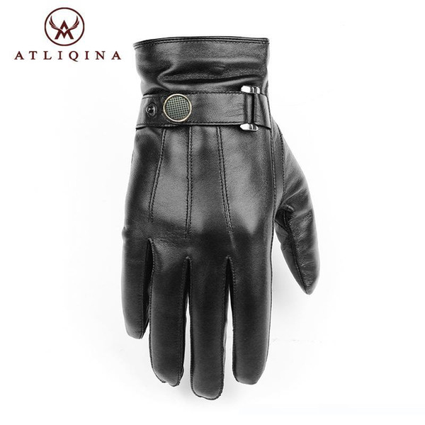 gloves for men winter Sensory tactical gloves made of Italian sheepskin fashion drive wrist touch screen genuine leather