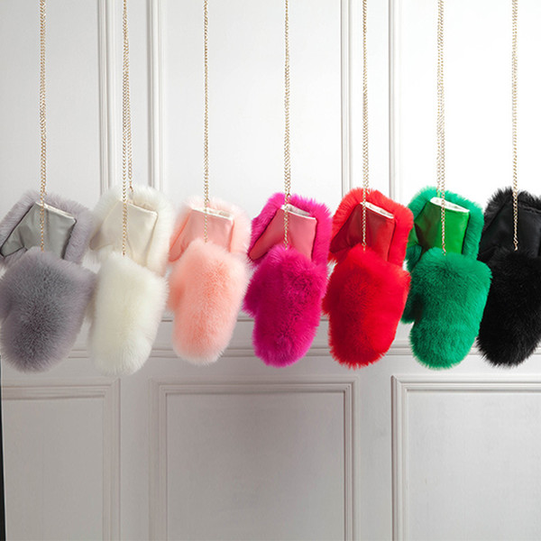 Warm winter imitation fur gloves female hanger plus velvet thick plush gloves unisex artificial leather