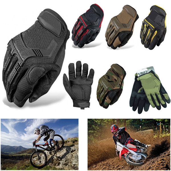 New 2018 Full Finger M-PACT Tactical Gloves Military Bike Race Sport Paintball Army Camo Outdoor Men Wear